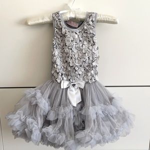Beautiful cute silver sequin dress for little girl